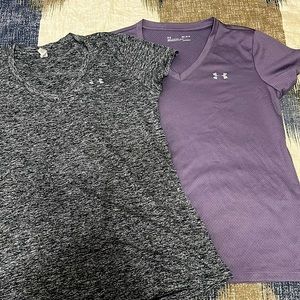 Two V neck under armour tops